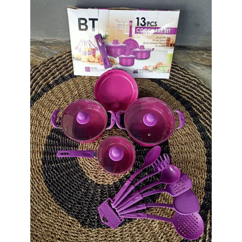 Panci Cookware Set 13 Pcs / Panci Teplon Tebal Anti Lengket