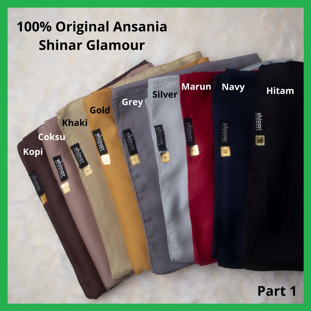 ✅ 100% Original Shinar Glamour Kerudung Segi Empat  Hijab Katun Shimmer Saudia Ansania Square Hijab