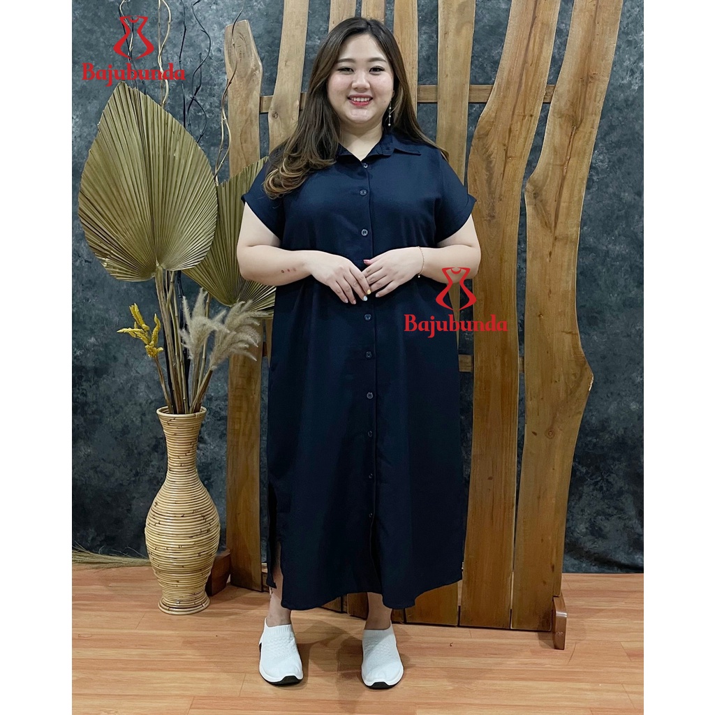 LD 120 Dress Jumbo Wanita Baju Big Size Polos PRILLY