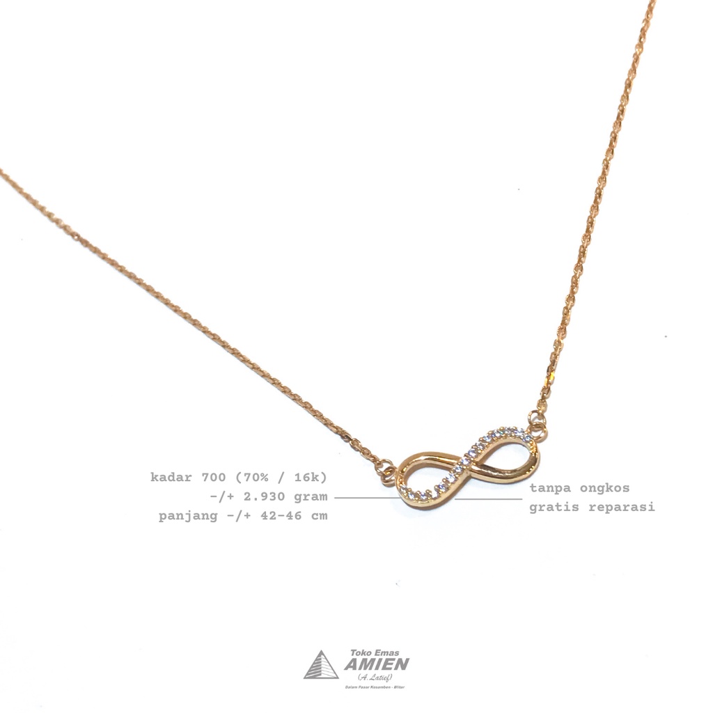 Toko Emas Amien Kalung Emas Asli YT Gold Kadar 700 (70% / 16K) 2.930 gram - Fashion Korea Infinity P