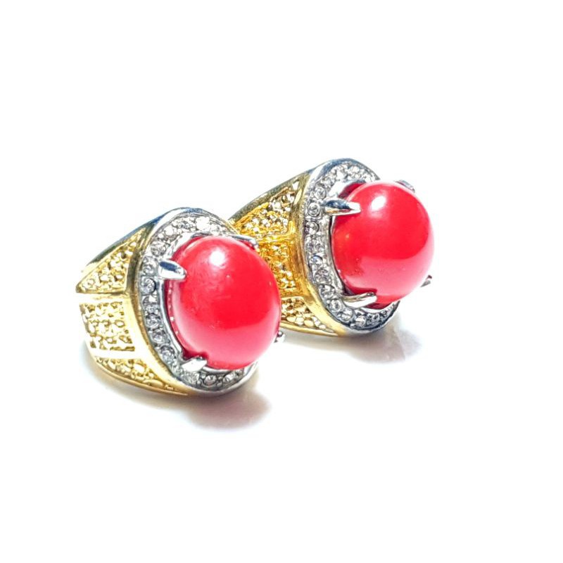 CINCIN MERAH DELIMA RING GOLD ELEGAN RECOMMENDED FASHION