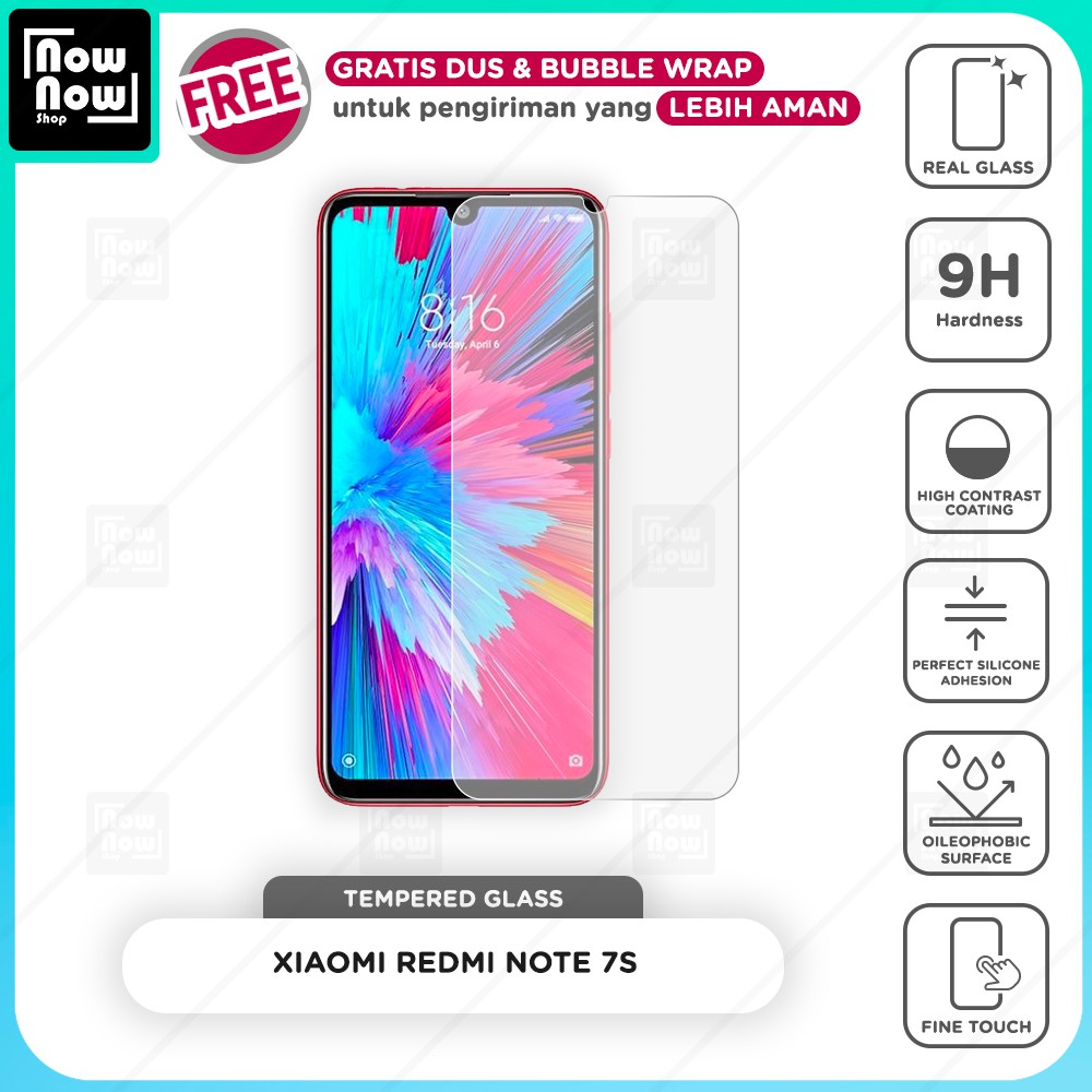 Tempered Glass Anti Gores Xiaomi Redmi Note 7S Screen Guard Protector 9H Kaca Temperglass