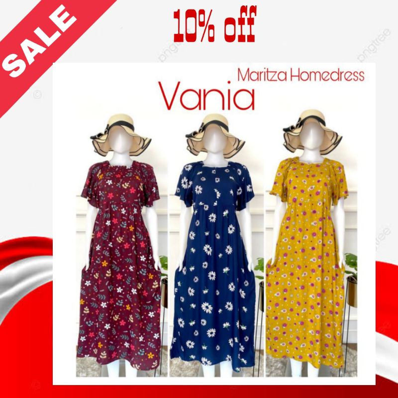 HOMEDRESS VANIA, ,Daster Premium, Daster Rayon, Kerut, Daster Tali Pinggang
