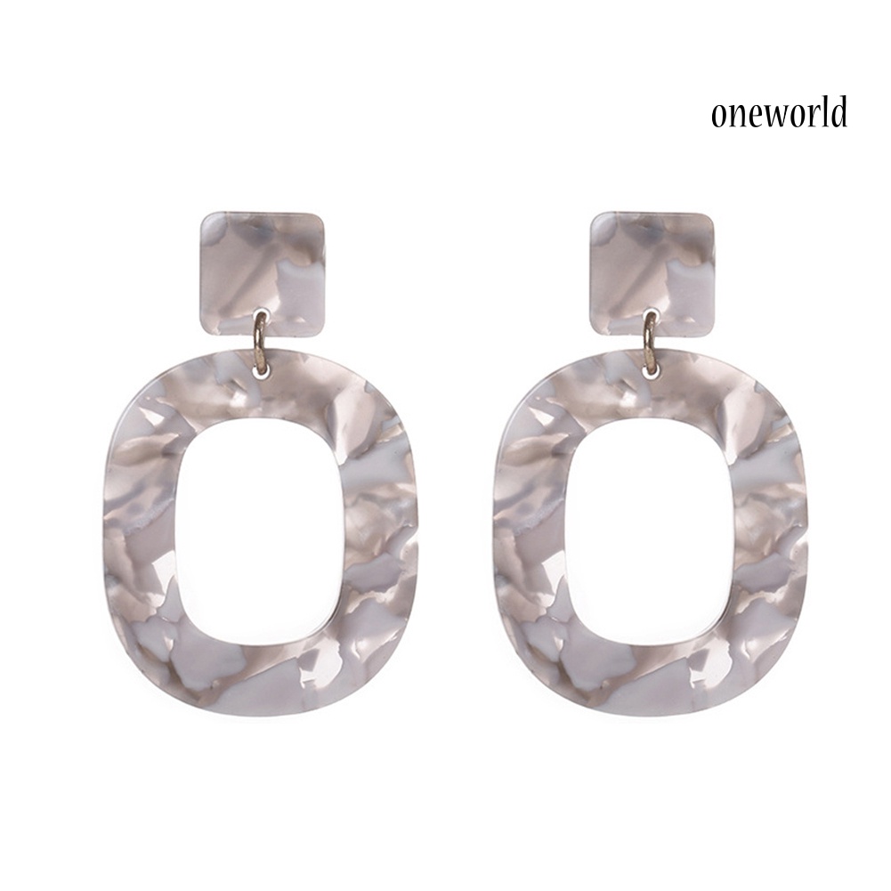 OW@ Fashion Hollow Circle Statement's Women Geometric Stud Earrings Jewelry Gift