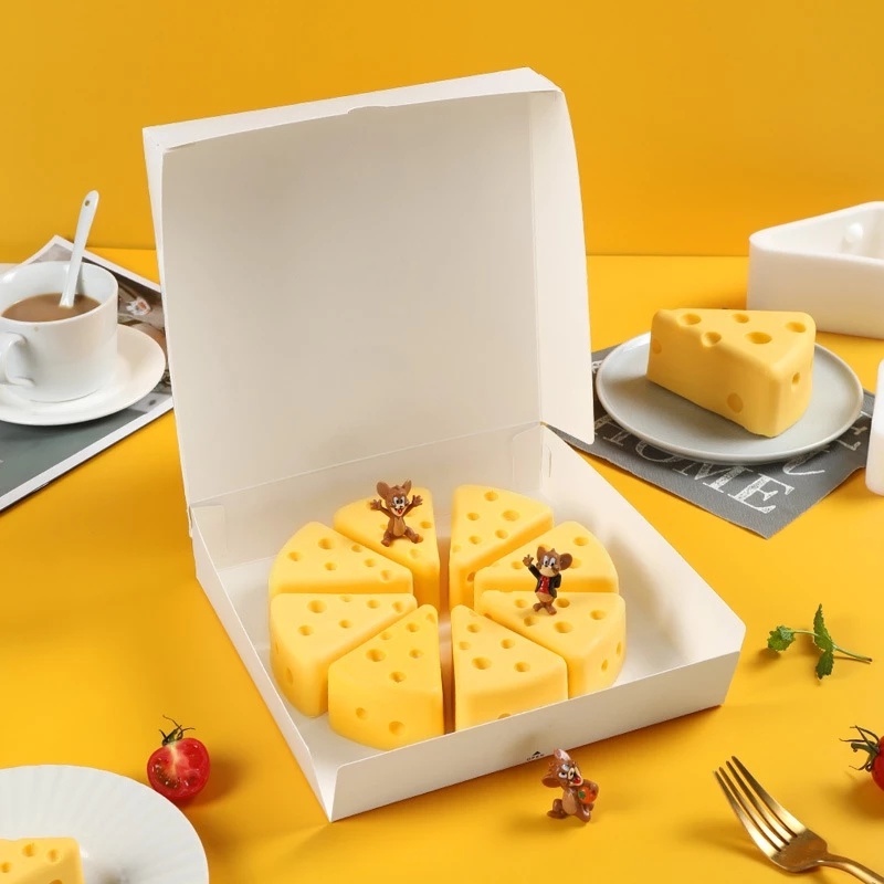 3D Cheese Shape Candle Silicone Baking Mold / Chocolate &amp; Mousse &amp; Soap &amp; Cake Cutting Molds for Wedding,Festival,Parties and DIY Handmade Baking Tools