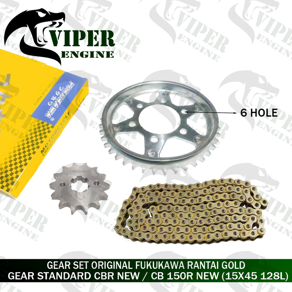[ BISA COD ] GEAR SET LENGKAP STANDARD ALL CBR NEW CB 150R NEW 6 HOLE ORIGINAL FUKUKAWA JAPAN 428H 1