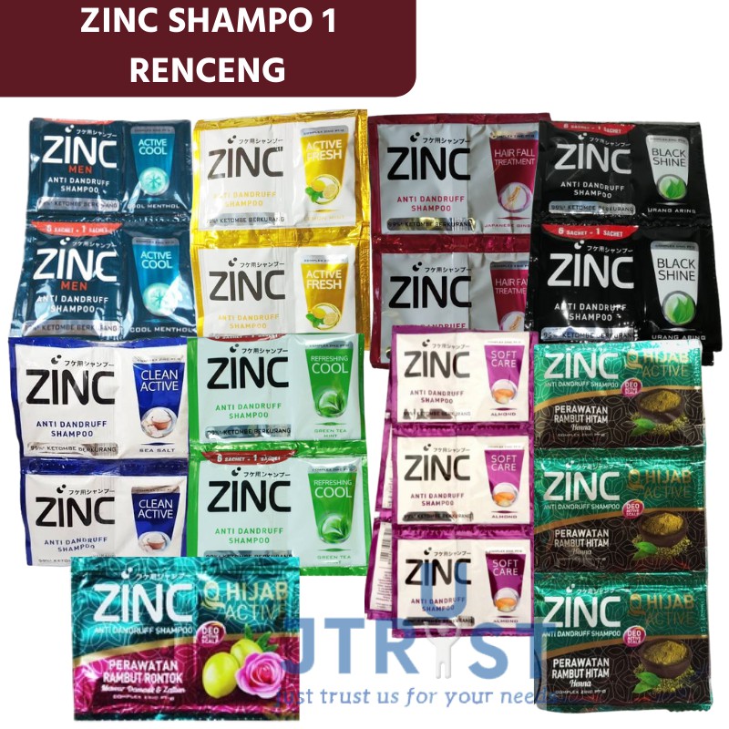 Jual Zinc Shampoo Kemasan Sachet (1 Renceng 12 Sachet)