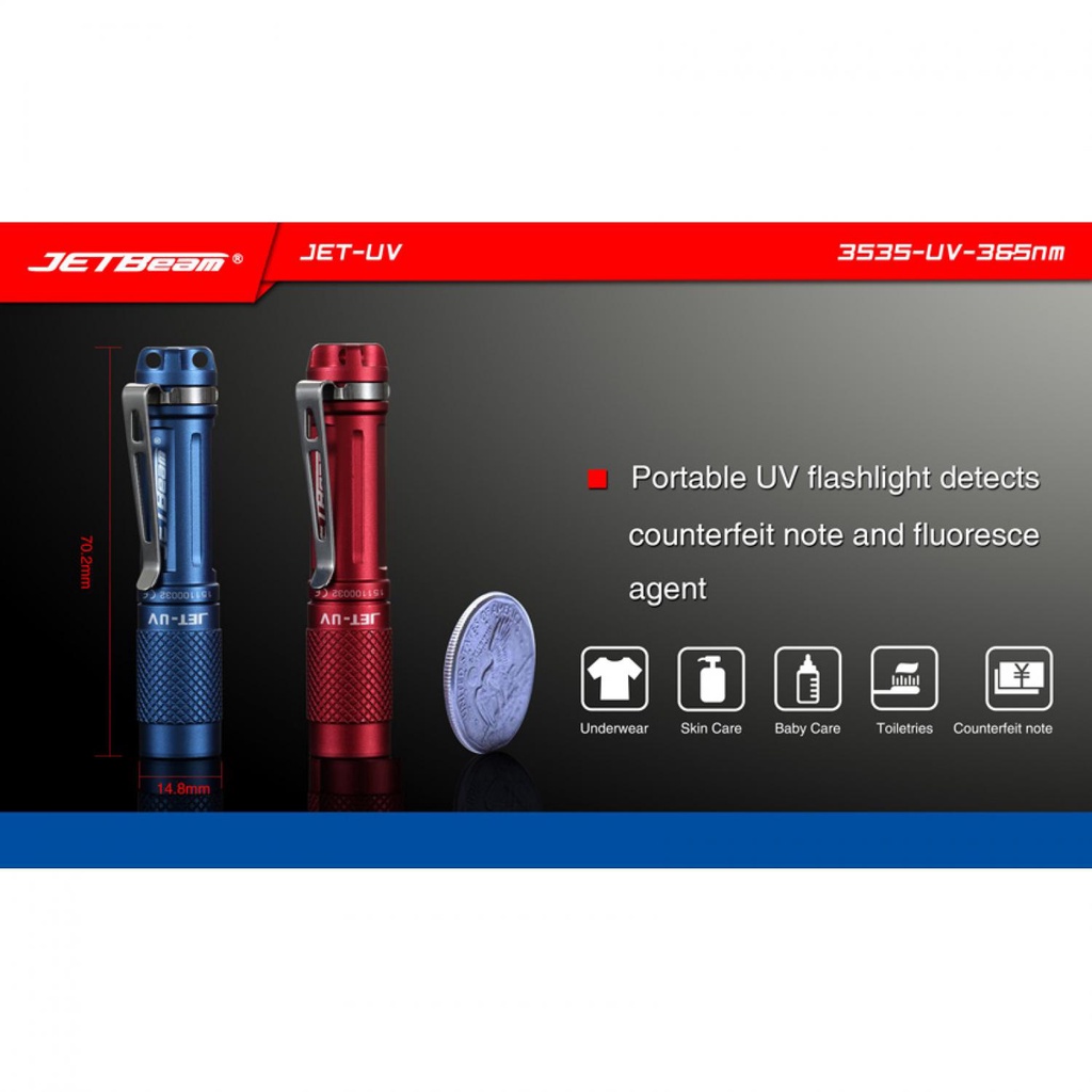 IDN TOOLS - JETBeam Jet-UV Senter LED Ultraviolet 3535-UV-365nm