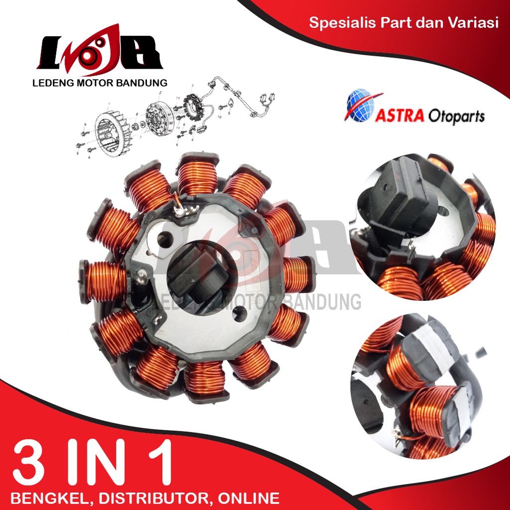 Aspira Spul Stator Comp Assy Beat- Fi K25 Spull Magnet Motor Honda Matic