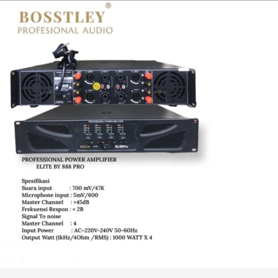 POWER AMPLIFIER BOSSTLEY ELITE 888 PRO ORIGINAL 4000 Watt