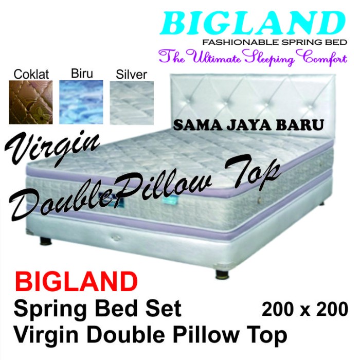 SPRINGBED BIGLAND 200 X 200 (SET) VIRGIN DOUBLE PILLOW TOP