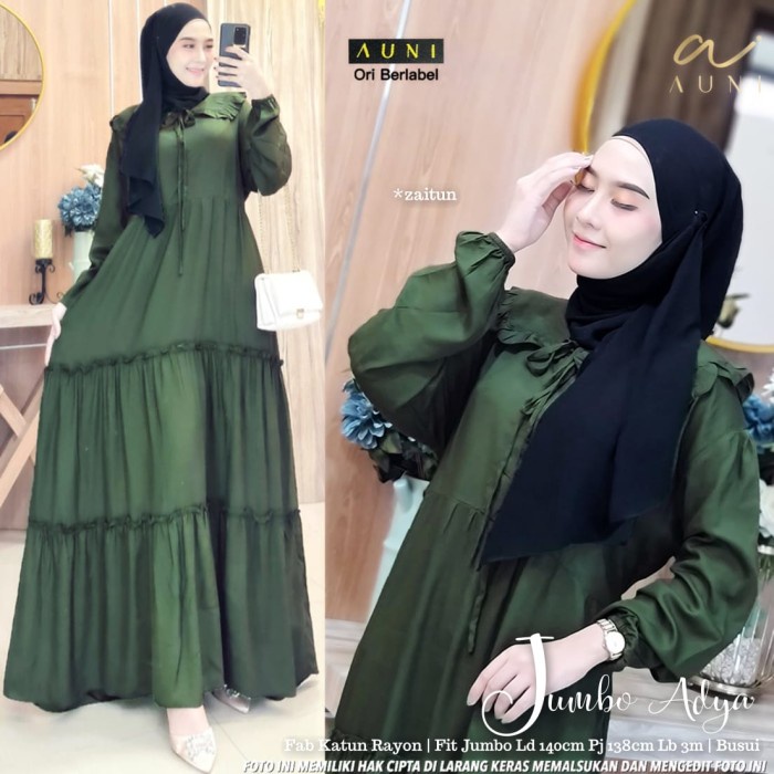 Baju Terusan Wanita Muslim Longdress New Adya Jumbo Maxy N