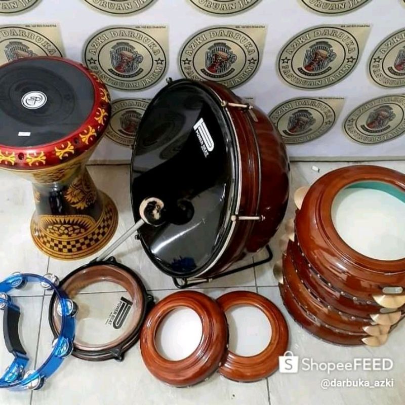 Rebana hadroh/ Satu set hadroh/ Darbuka 9in/ Alat hadroh (termurah)