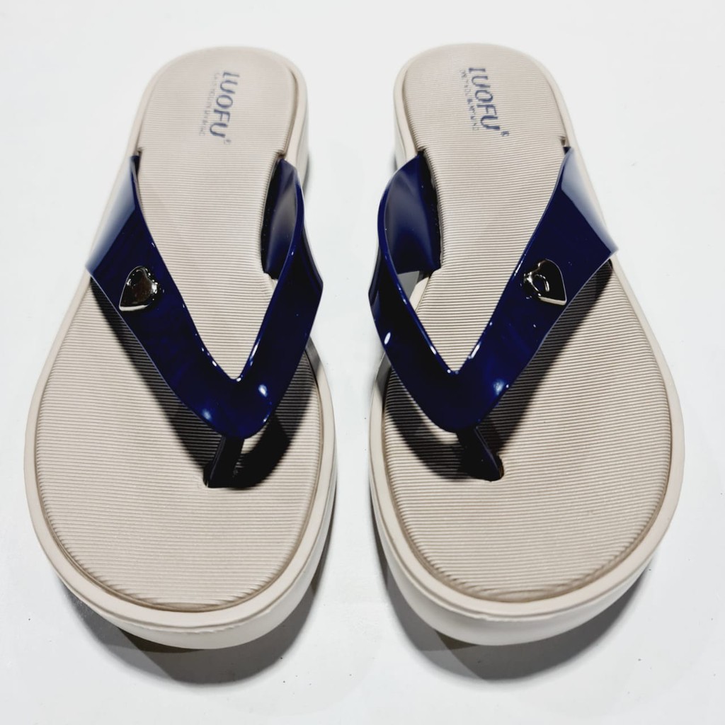 jelly sandal wanita jepit luofu karet import japit cewek E7158BW