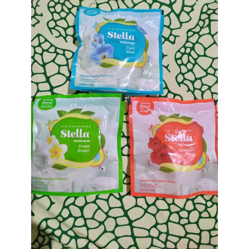 Pengharum Kamar Mandi, Stella Bathroom Cool Blue and Passion Red, Fresh Green 42 gr