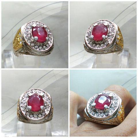 Batu Natural Ruby Rubby Cutting + Ring