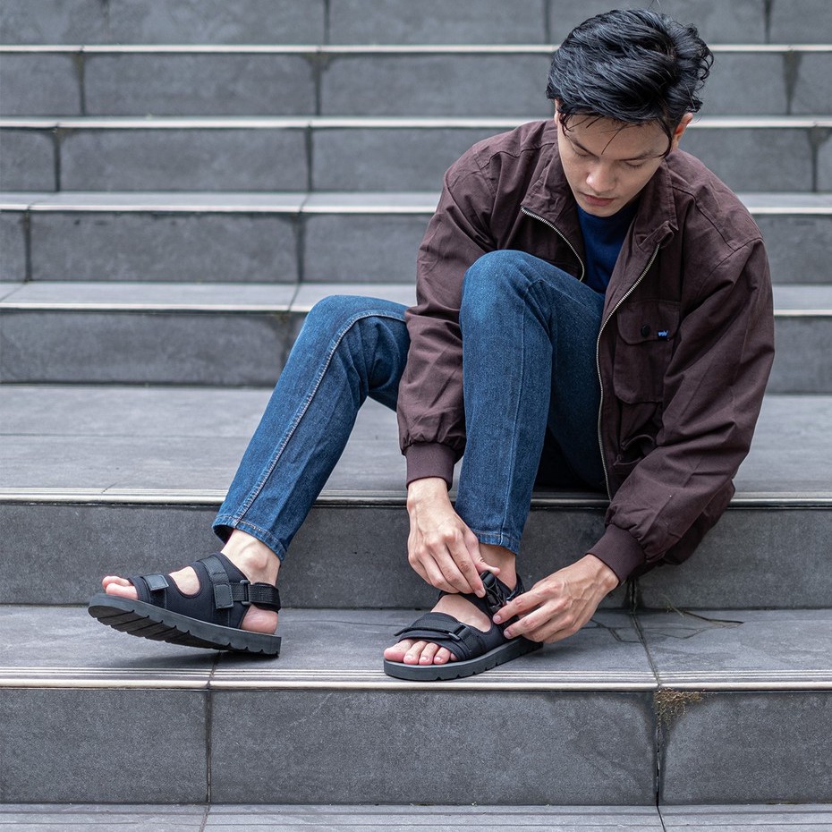 Alvis Full Black | Sendal Gunung Original  Santai Kasual Pria Lokal Sandal Footwear | FORIND x Jack