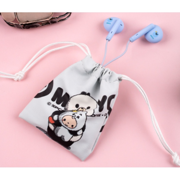 [E-270] Set Headset Earphone Karakter MOKYO / Wadah Pouch Earphone Motif Kartun MOKYO Baby Berkostum