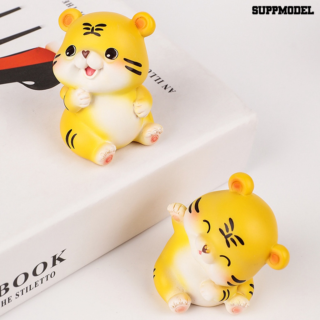 Miniatur Kartun Harimau Bahan Resin Untuk Mobil