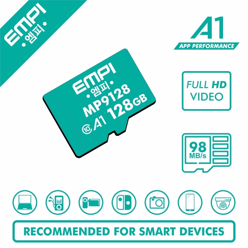 WARESTAR Empi MicroSD 128GB Class 10 Micro SD Card C10 128GB - EMPI MP9128