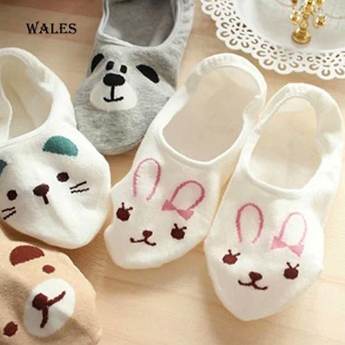 Wales Kaos  Kaki  Low Cut Invisible  Anti Slip Motif Kartun 
