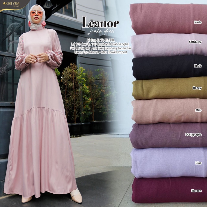 Gamis Polos Leanor Jumbo Polos by Kheyra Hijab