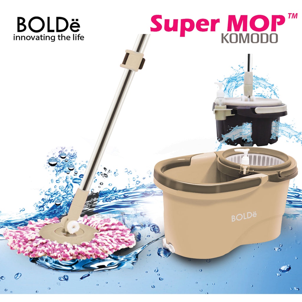 Bolde Super Mop Komodo | Alat Kain Pel Supermop Pelpelan Ember Spin Mop Bolde Original