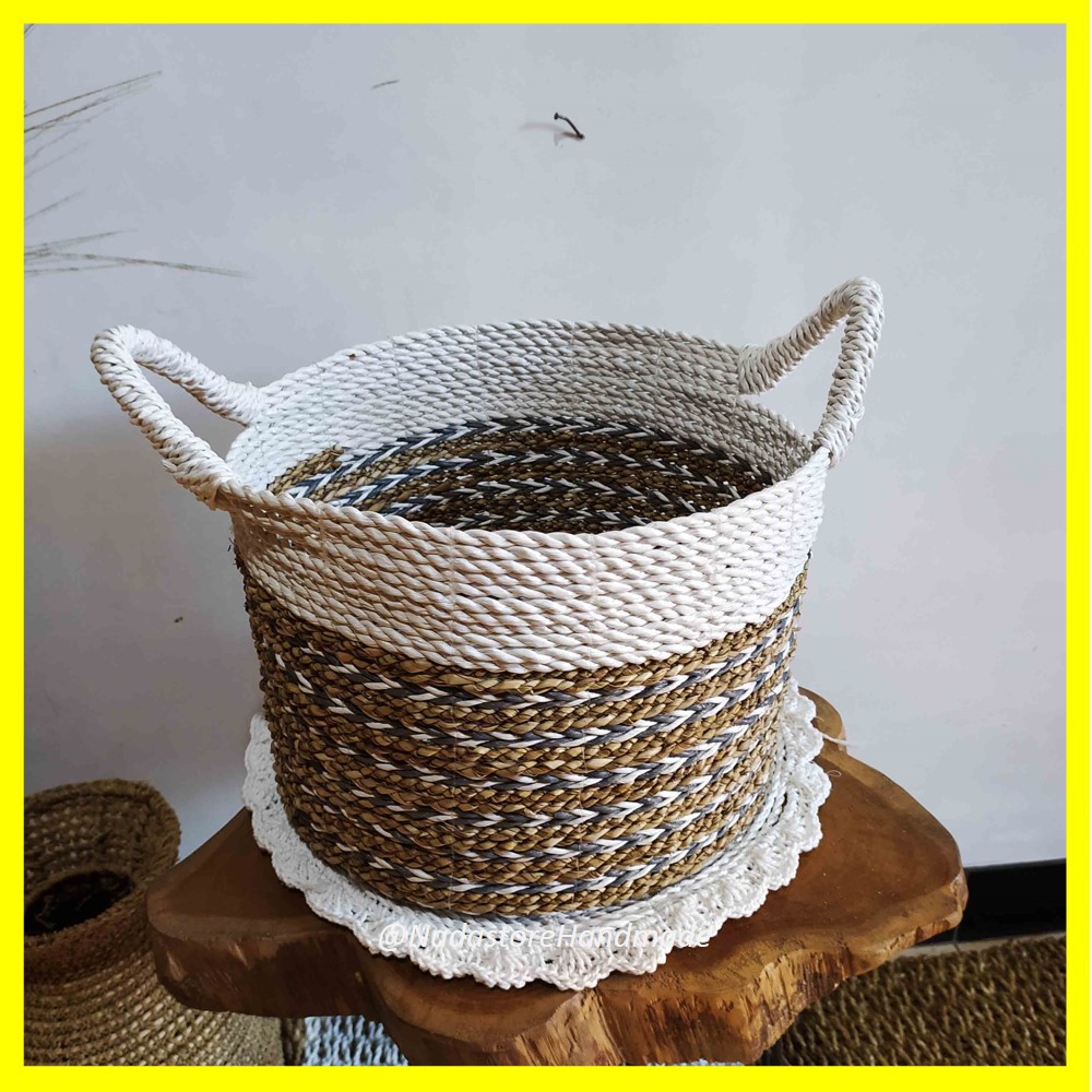 KERANJANG SEAGRASS DIAMETER 30 CM SATUAN / COVER POT SEAGRASS SATUAN