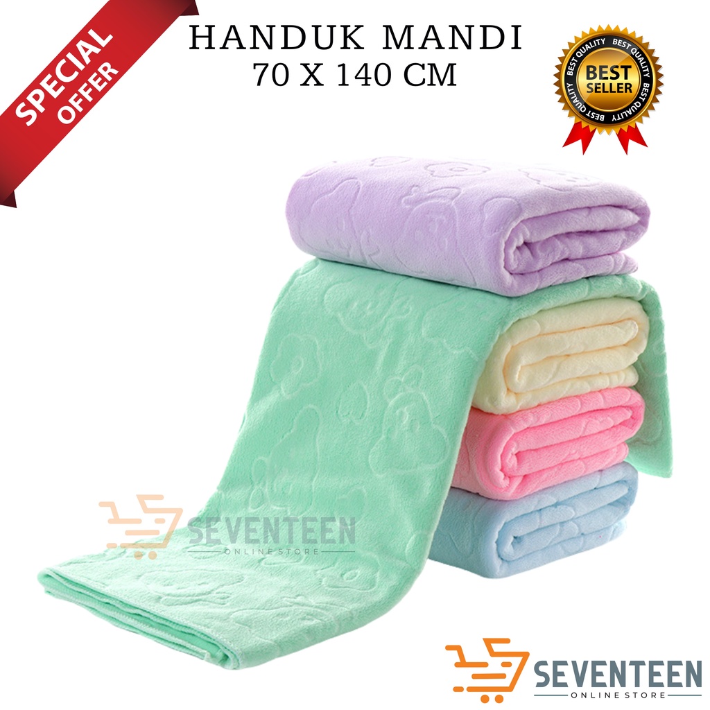 SEVENTEEN HANDUK MANDI 70X140 CM HANDUK MANDI JUMBO HANDUK MANDI BAYI HANDUK MANDI ANAK HANDUK MANDI DEWASA