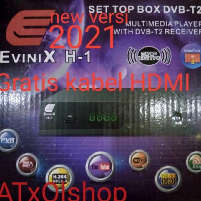 Populer] Evinix H-1 Set Top Box Tv Digital Dvbt2 New Versi 8Mb Fitur Meecast