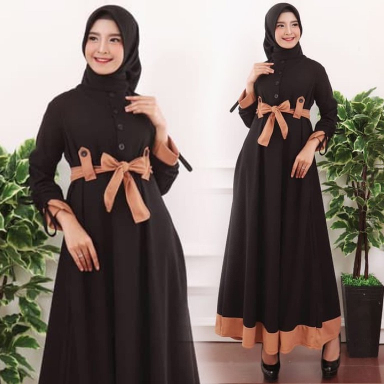 Gamis Terbaru ZY76 Maxy Dress Kancing aktif Garansi Termurah Terlaris Dan Modis