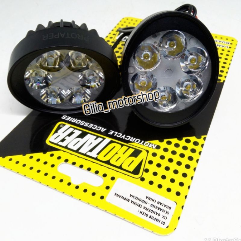 lampu tembak Sorot Oval 1 set protaper 6 mata 12 volt Universal motor