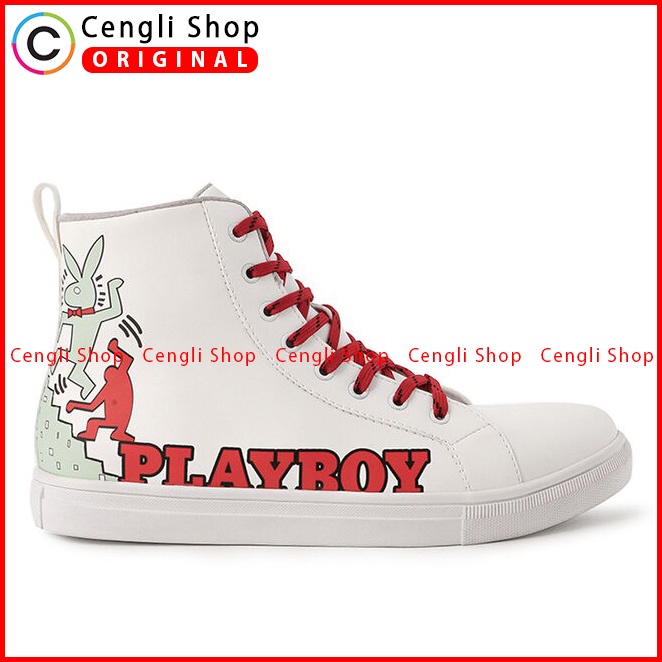 SEPATU SNEAKER PLAYBOY PRIA ORIGINAL CASUAL KETS BRANDED PUTIH PL73