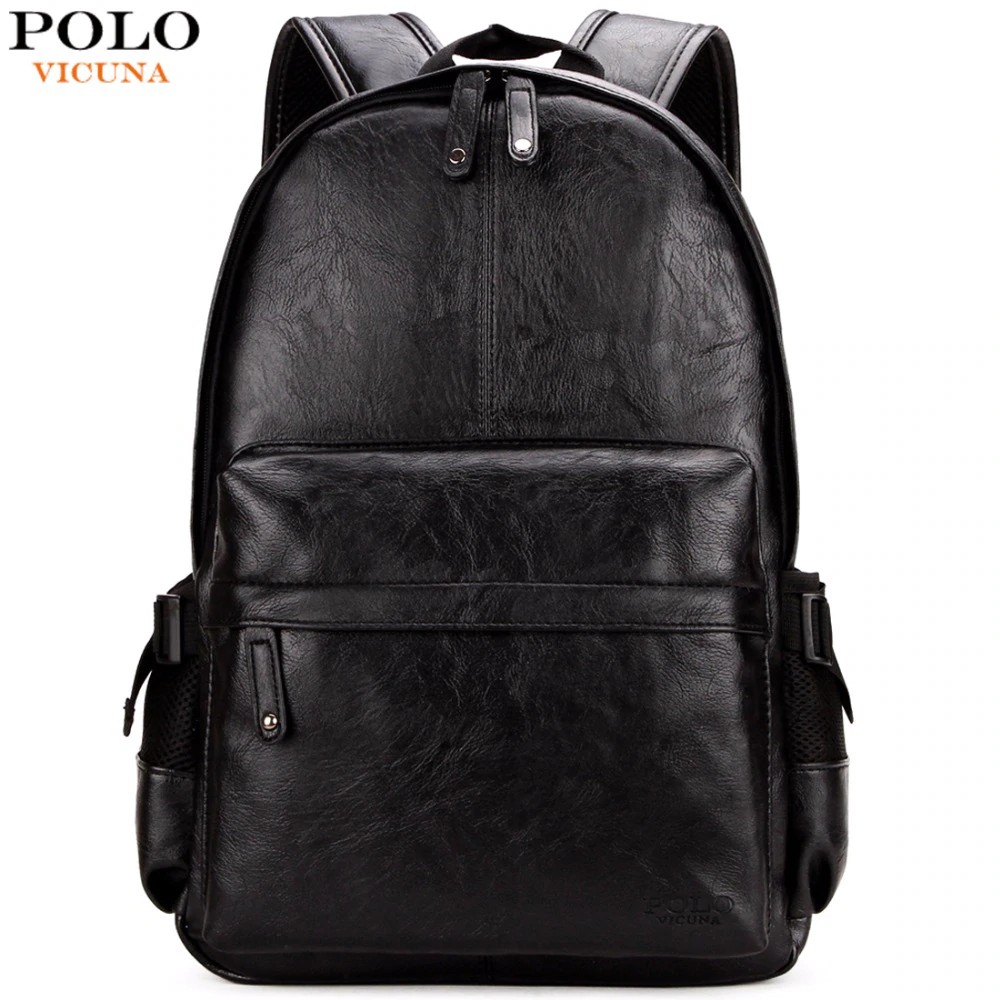 leather school backpack