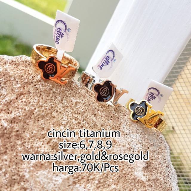 Cincin titanium LV,titanium lapis emas,titanium rosegold,accesories titanium