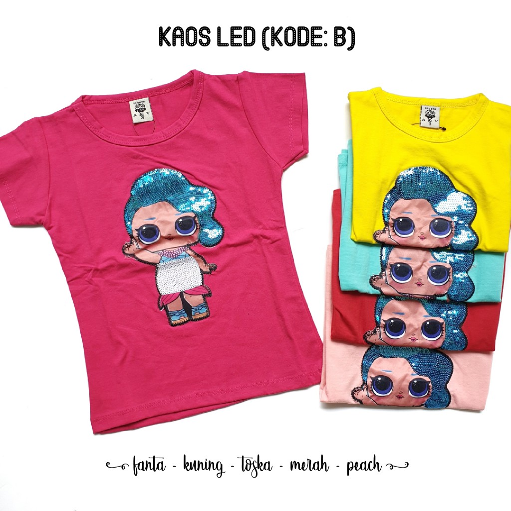 Kaos LED Anak motif LOL sz 10-20 (motif B)