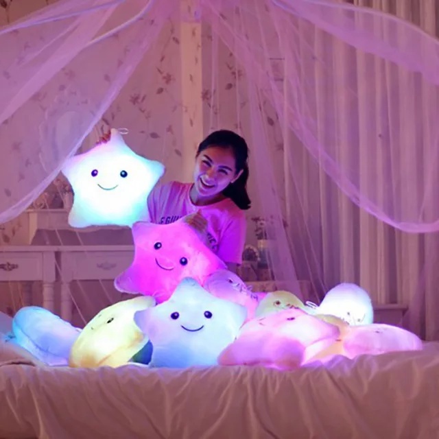 Boneka LED Bantal Nyala Mainan Import Bintang / Bantal Tidur / Hiasan Kamar