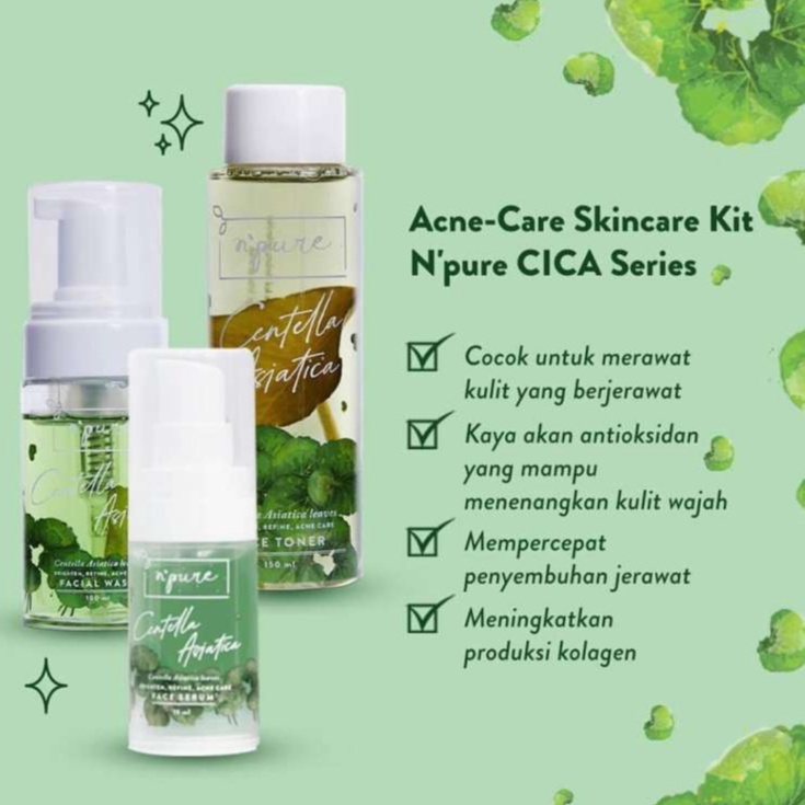 ☘️ CHAROZA ☘️ N PURE / NPURE Centella Asiatica / Cica Series / Face Toner / Facial Wash / Face Serum / Essence / Day C / Night C / Mask (Cica Series)