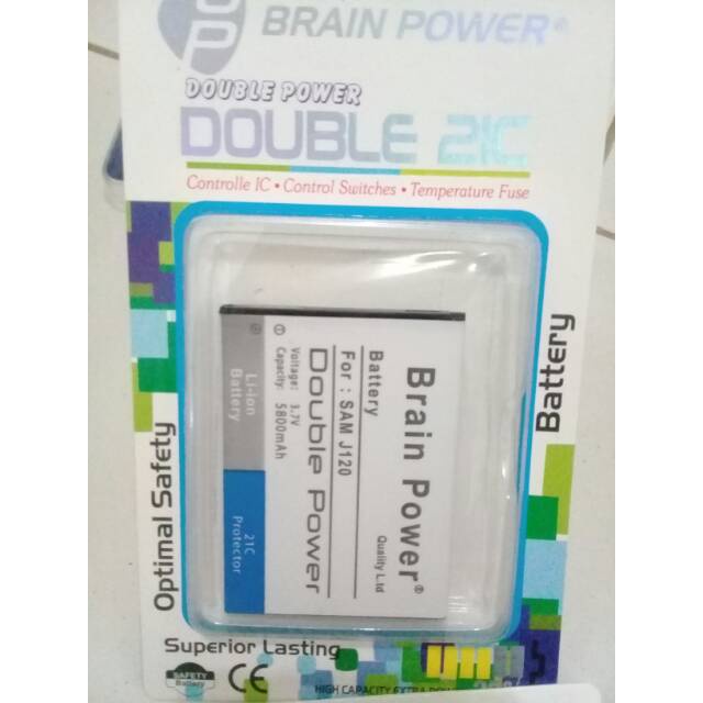 Baterai samsung J120 J1 2016 J120F J120G double ic brain power