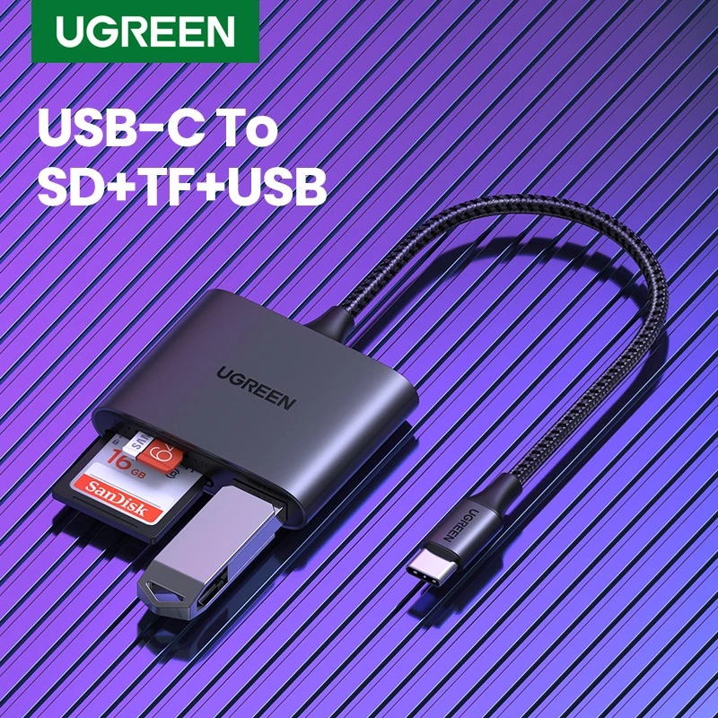 Ugreen Adapter Card Reader USB Tipe C Ke USB SD Micro SD