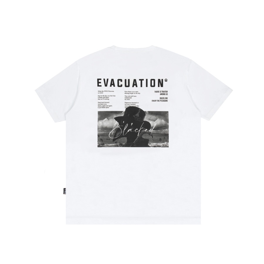 T-shirt Dobujack Evacuation Putih / Dobujack Tshirt Evacuation White Tees / Kaos Dobujack Black Premium / Baju Kaos Dobujack Pria dan Wanita / T-shirt Evacuation Putih Dobujack premium