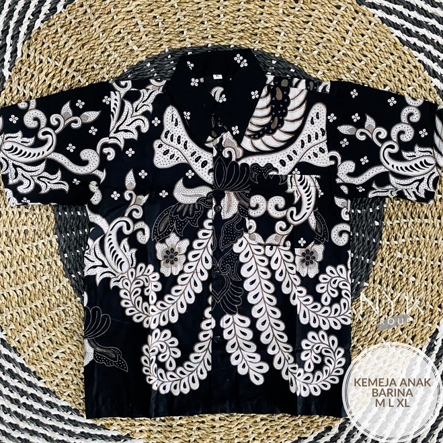 [ADA ANAK] Couple Batik Tunik Brokat Premium Halus Motif Gurita Putih Raisa #3