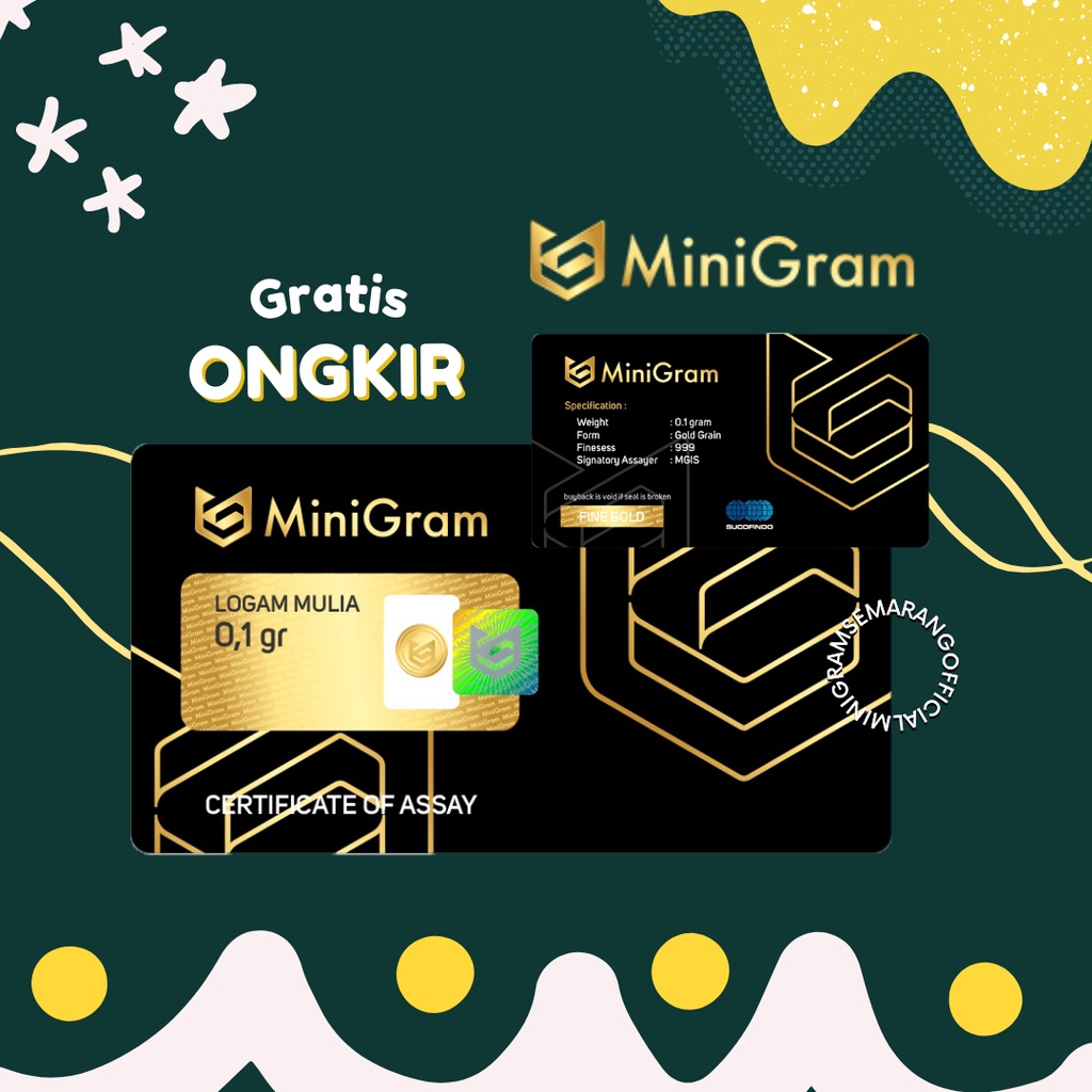 [Minigram Semarang] Minigram 0,1 Gram Emas Murni 24 Karat Bersertifikat