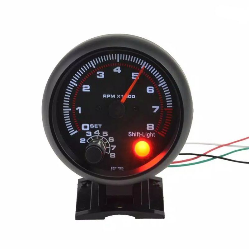 Tachometer Mobil Universal Warna Hitam Ukuran 3.75 &quot;0-8000 RPM