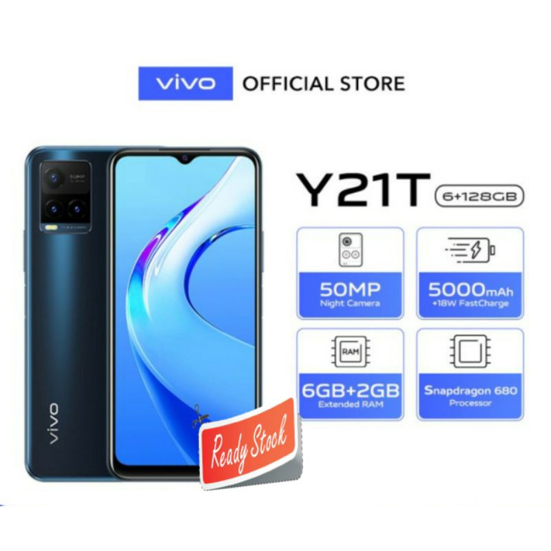 VIVO Y21T RAM 6/128GB | VIVO Y21 T RAM 8/128GB | Y21A 4/64 | Y22 4/64 | Y20s 8/128 GARANSI RESMI INDONESIA