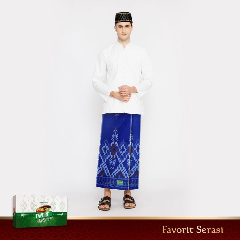 SARUNG ATLAS FAVORIT SERASI MOTIF BHS KWG BIRU