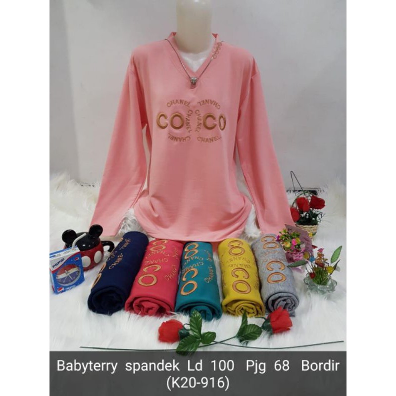 kaos cewek murah lengan panjang bordir
