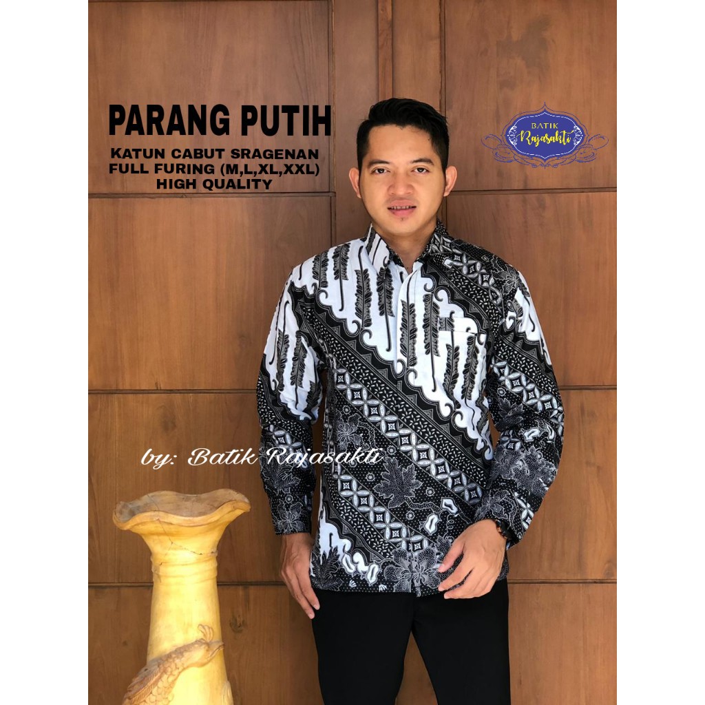 Batik Solo KEMEJA BATIK PRIA SOLO LENGAN PANJANG LAPIS FURING ATASAN BATIK PREMIUM MODERN Parang Putih Rajaskati ABINAYA MEGO NOGO PITOJIWO CEMANI NAVY GINANDRA UNGU SLEMPANG PARANG ABHINAYA GONDROWARU ABANG CAKRABUANA MAHOGRA SUKET SEGORO MAHKOTA