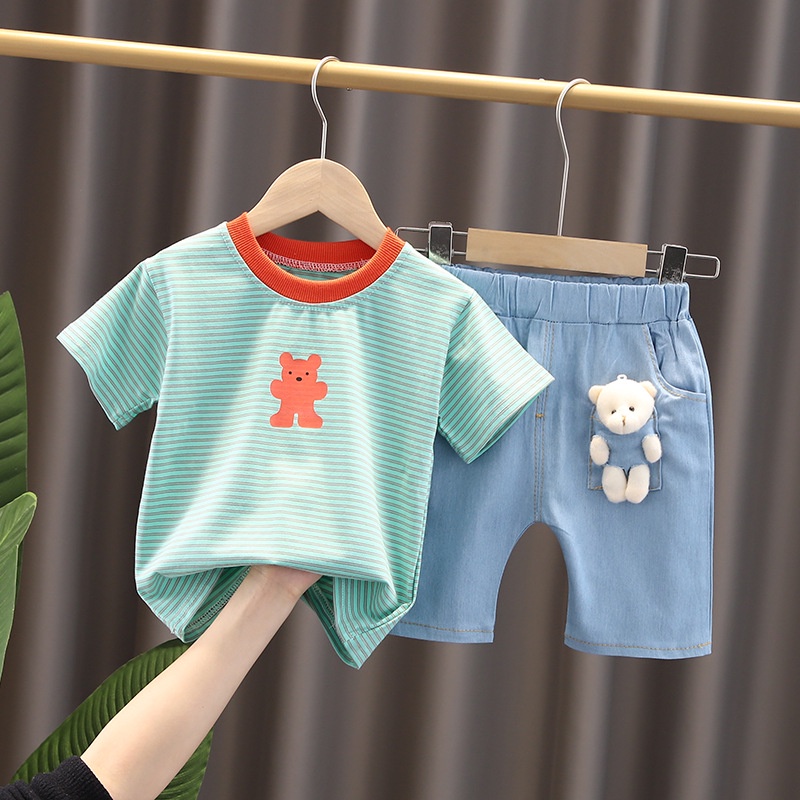 babyfit setelan BOENX CUTY oblong dengan celana jeans pendek import