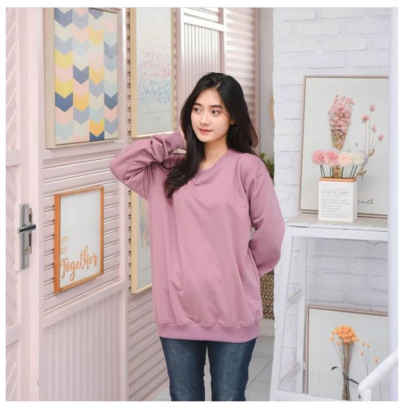 Basic Sweater Polos - Sweater Oblong Wanita